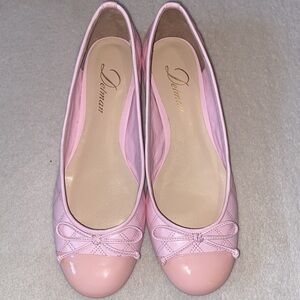 Delman Willa pink quilted patent toe cap ballet flats Sz 7 NWOT